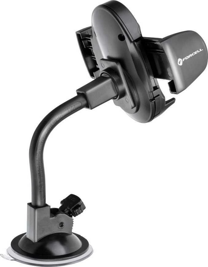 Automobilinis telefono laikiklis Forcell F-Grip Oval 17 cm priekinis stiklas / prietaisų skydelis / oro išleidimo anga, juodas