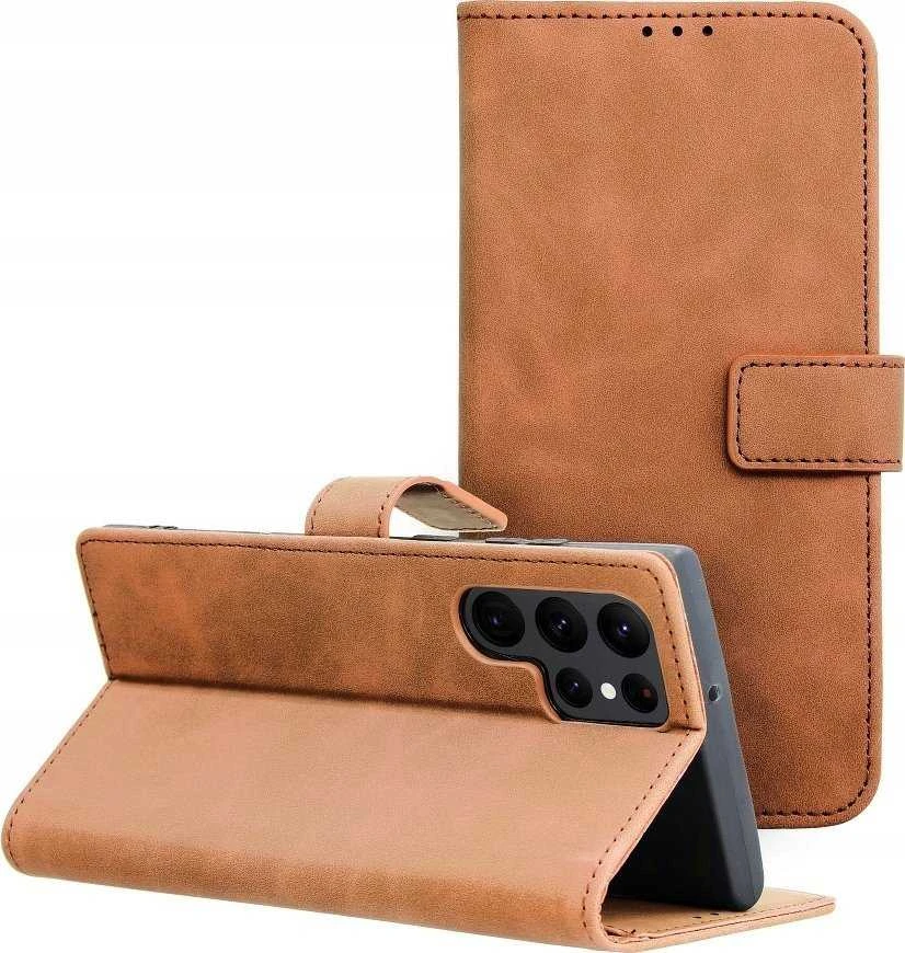 Forcell Oem TENDER Book Dėklas skirtas Samsung Galaxy S22 Ultra rudos spalvos
