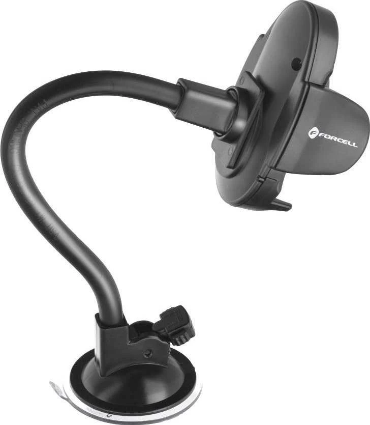 Automobilinis telefono laikiklis Forcell F-Grip Oval 27 cm, juodas, skirtas priekiniam stiklui / prietaisų skydeliui / oro išleidimo angai