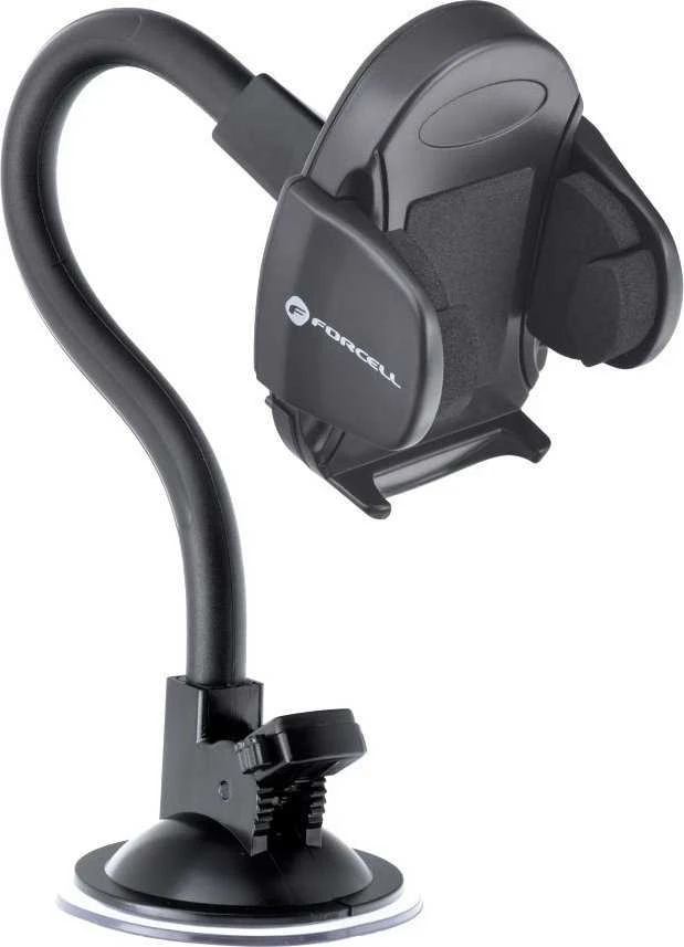 Automobilinis telefono laikiklis Forcell F-Grip Oval 27 cm, juodas, skirtas priekiniam stiklui / prietaisų skydeliui / oro išleidimo angai