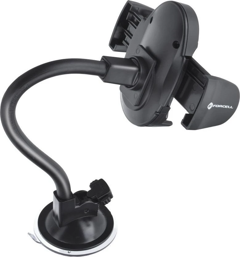 Automobilinis telefono laikiklis Forcell F-Grip Oval 27 cm, juodas, skirtas priekiniam stiklui / prietaisų skydeliui / oro išleidimo angai