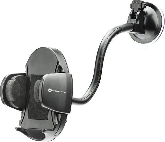 Automobilinis telefono laikiklis Forcell F-Grip Oval 27 cm, juodas, skirtas priekiniam stiklui / prietaisų skydeliui / oro išleidimo angai