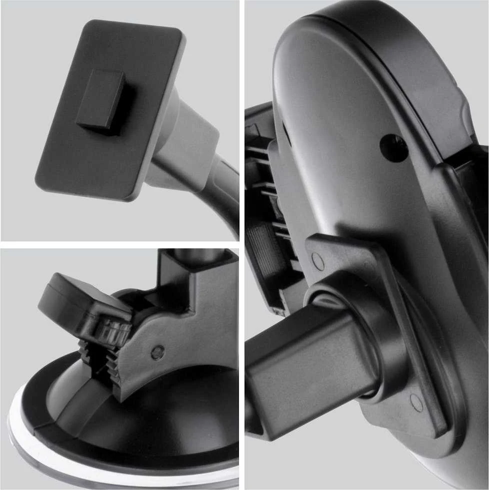 Automobilinis telefono laikiklis Forcell F-Grip Oval 27 cm, juodas, skirtas priekiniam stiklui / prietaisų skydeliui / oro išleidimo angai