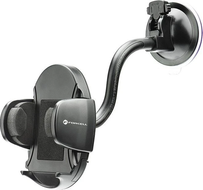 Automobilinis telefono laikiklis Forcell F-Grip Oval 17 cm priekinis stiklas / prietaisų skydelis / oro išleidimo anga, juodas
