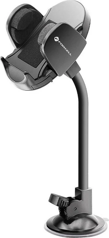 Automobilinis telefono laikiklis Forcell F-Grip Oval 17 cm priekinis stiklas / prietaisų skydelis / oro išleidimo anga, juodas