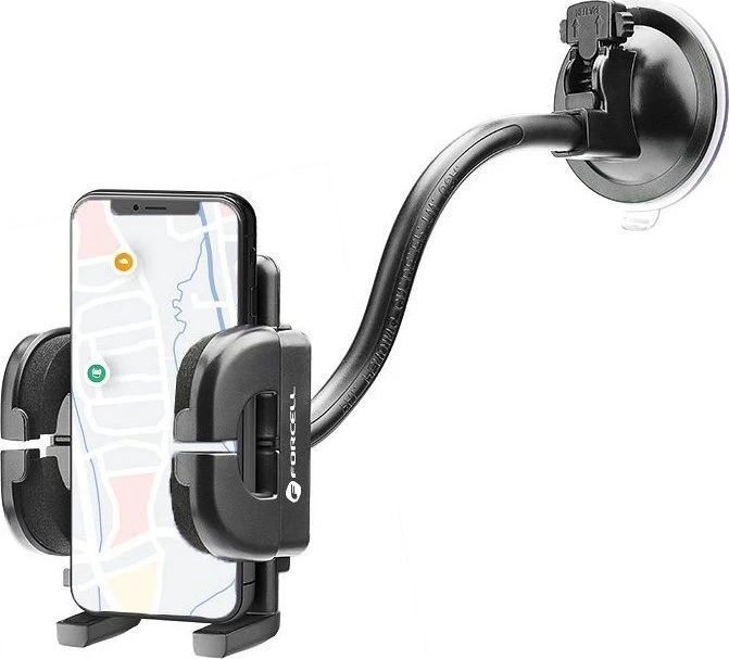 Automobilinis telefono laikiklis Forcell F-Grip Regular 27 cm priekinis stiklas / prietaisų skydelis / oro išleidimo anga, juodas