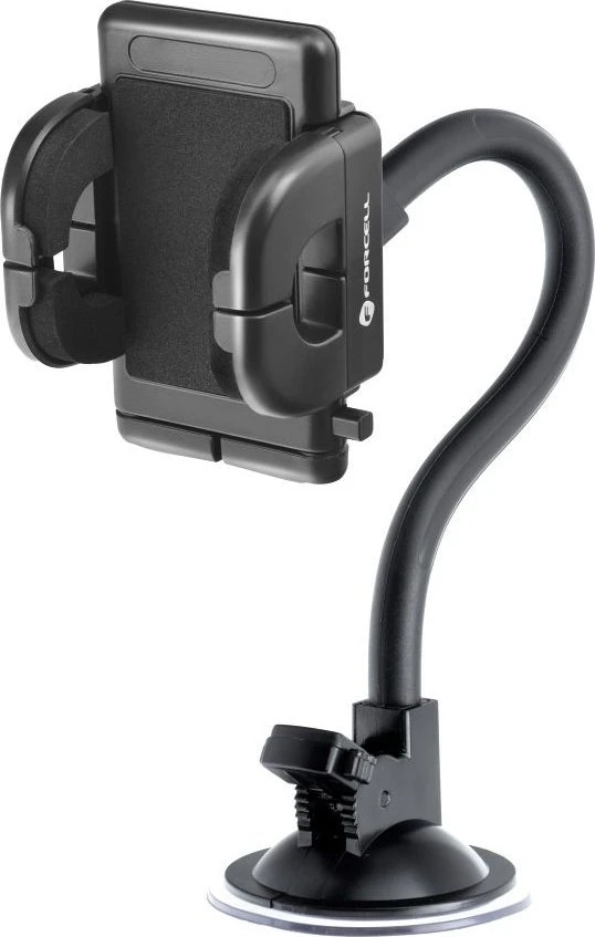 Automobilinis telefono laikiklis Forcell F-Grip Regular 27 cm priekinis stiklas / prietaisų skydelis / oro išleidimo anga, juodas
