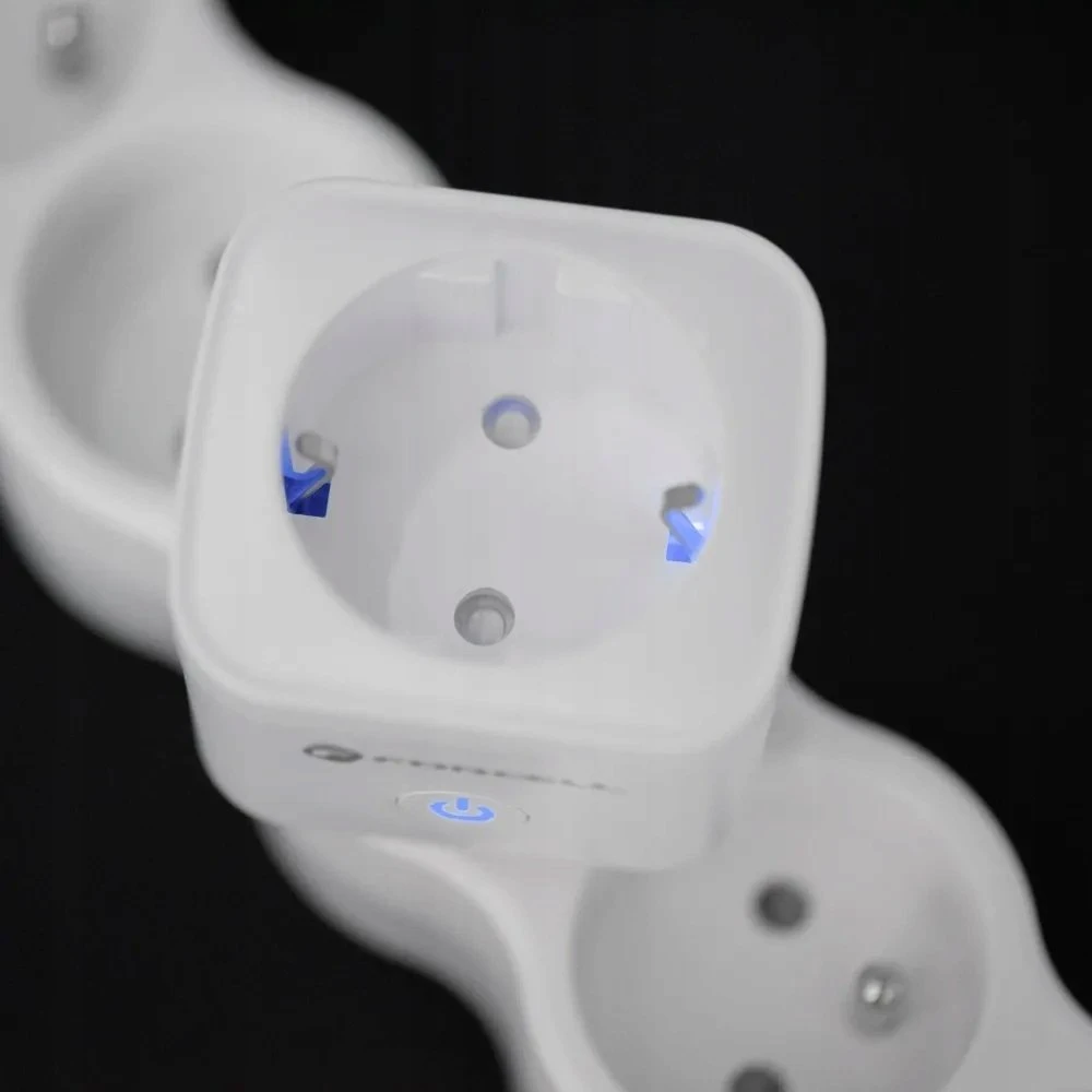 FORCELL F-ENERGY EU02 išmanusis kištukas 230V su WiFi, programuotoju ir Tuya/Amazon Alexa palaikymu - baltas