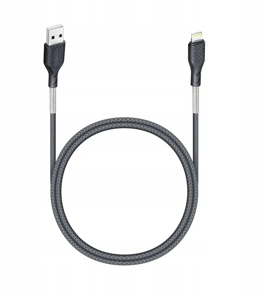 USB A tipo į „Lightning“ tipo laidas „Forcell F-Energy“ 2,4A 12W, anglies pluošto, 1 m, CB-01A, juodas