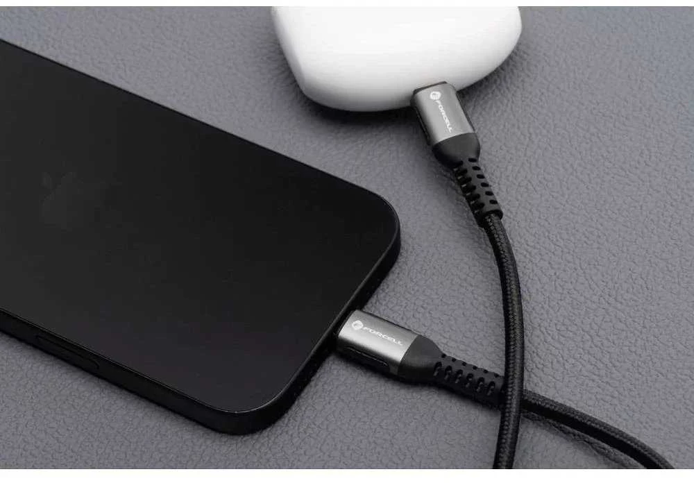 USB A į USB C laidas Forcell F-Energy QC4.0 3A 66W Cafule 3 m C256 juodas
