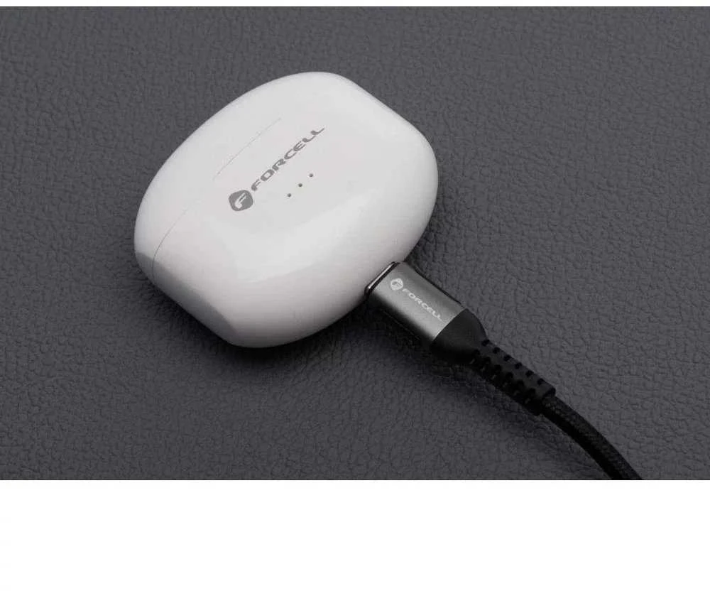 USB A į USB C laidas Forcell F-Energy QC4.0 3A 66W Cafule 3 m C256 juodas
