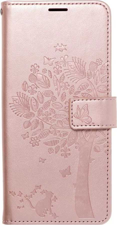 Dėklas Forcell Oem Flip case for iPhone 12 / 12 PRO Mezzo Book medžio rose auksinis