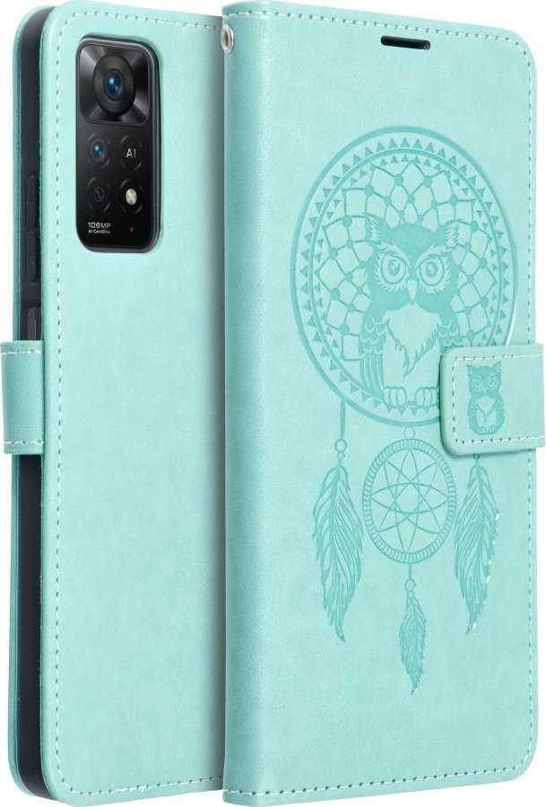 Forcell Oem MEZZO Book dėklas skirtas Xiaomi Redmi Note 11 / 11S dreamcatcher žalios spalvos