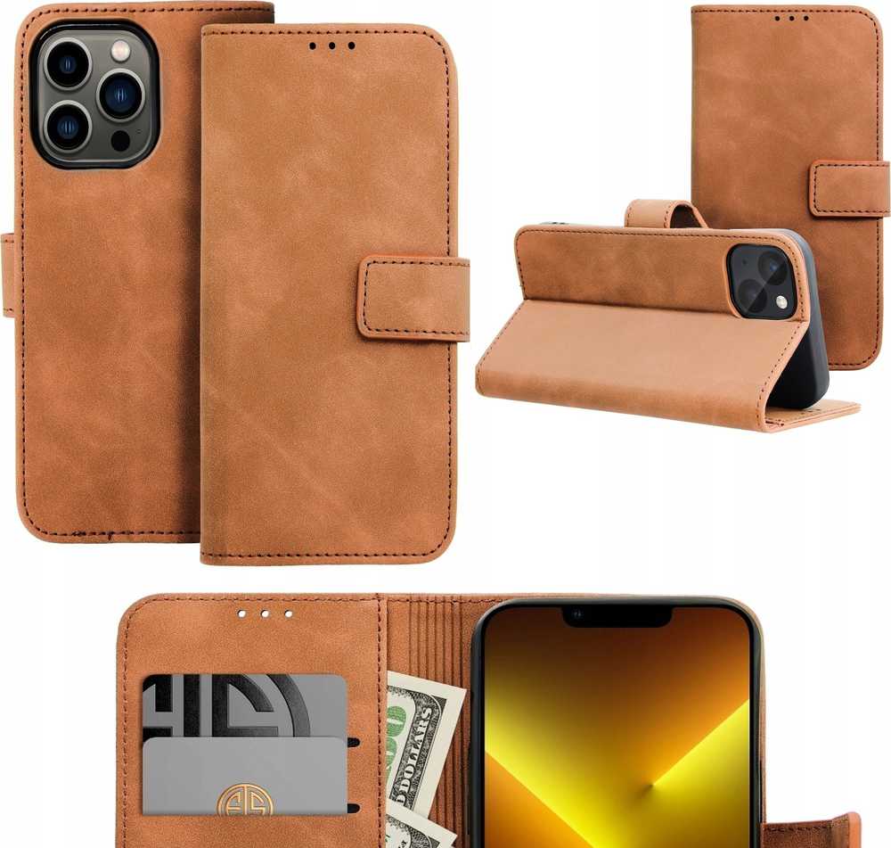 Forcell Oem TENDER Book Dėklas skirtas Samsung Galaxy A12 / M12 rudos spalvos