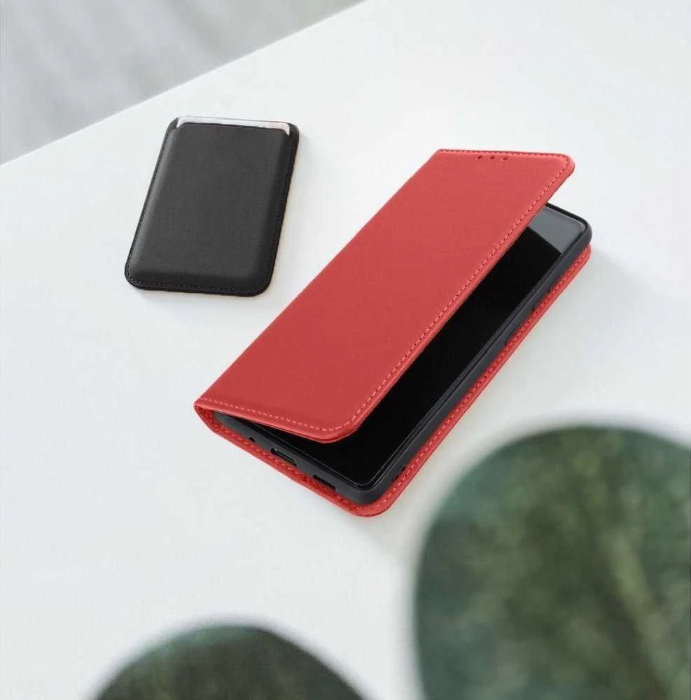 Forcell OEM atverčiamas dėklas, skirtas iPhone 11 Smart Pro Book, odinis, bordo spalvos