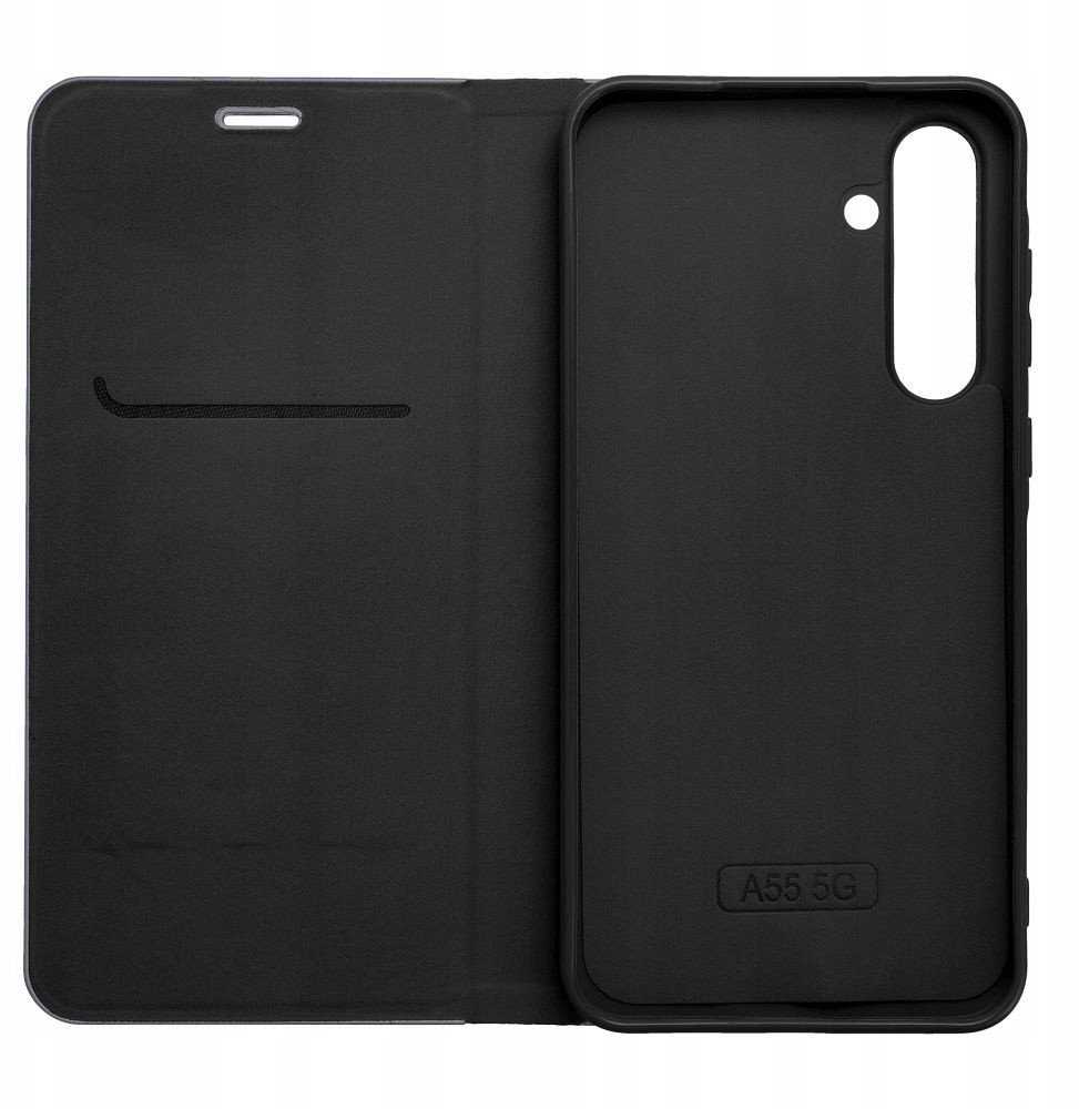 Dėklas Forcell Oem LUNA Book Carbon skirtas Samsung Galaxy A56 5G juodos spalvos