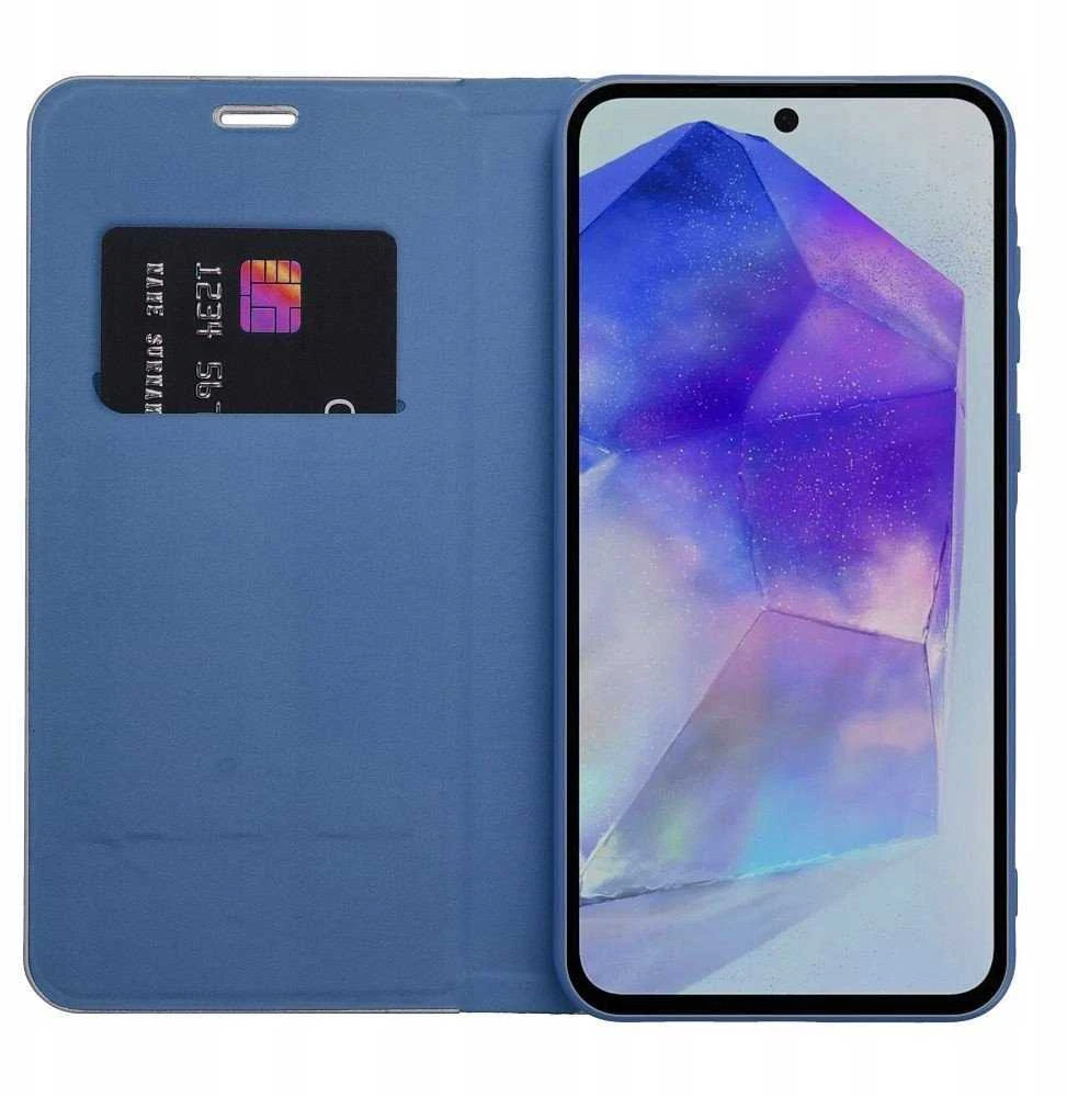 Dėklas Forcell Oem LUNA Book Carbon skirtas Samsung Galaxy S25 Ultra mėlynos spalvos