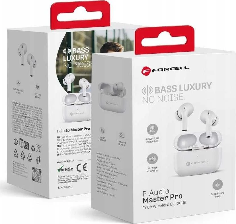 Belaidės ausinės Forcell F-Audio Master Pro TWS baltas
