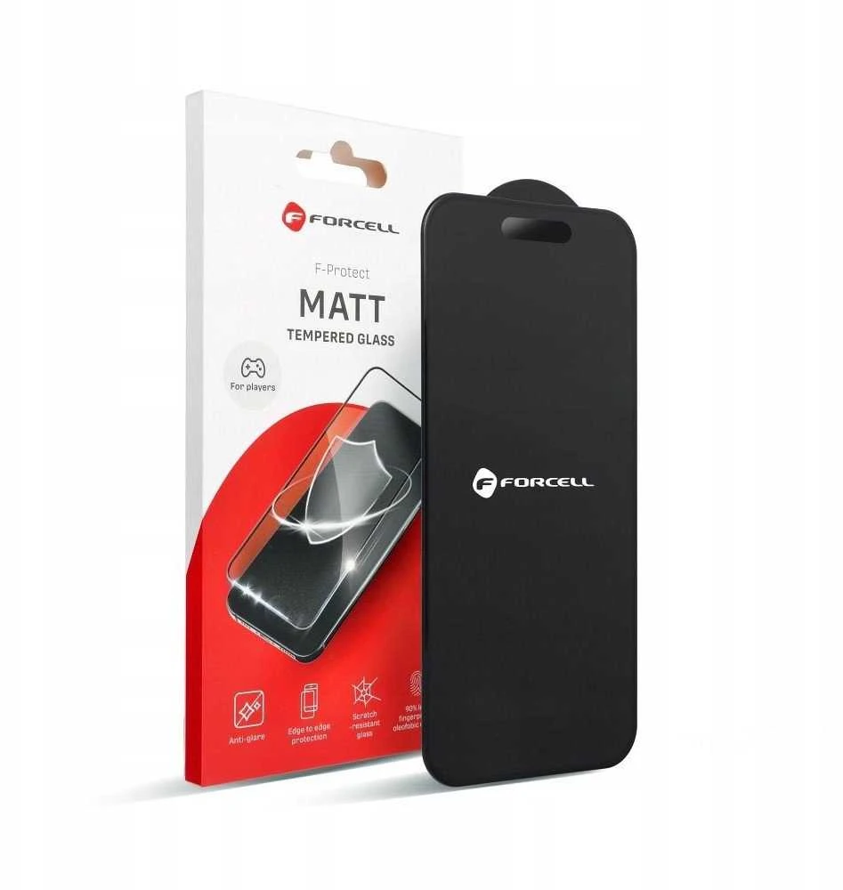 Grūdintas stiklas iPhone 15 PLUS Forcell Matt Glass juodas