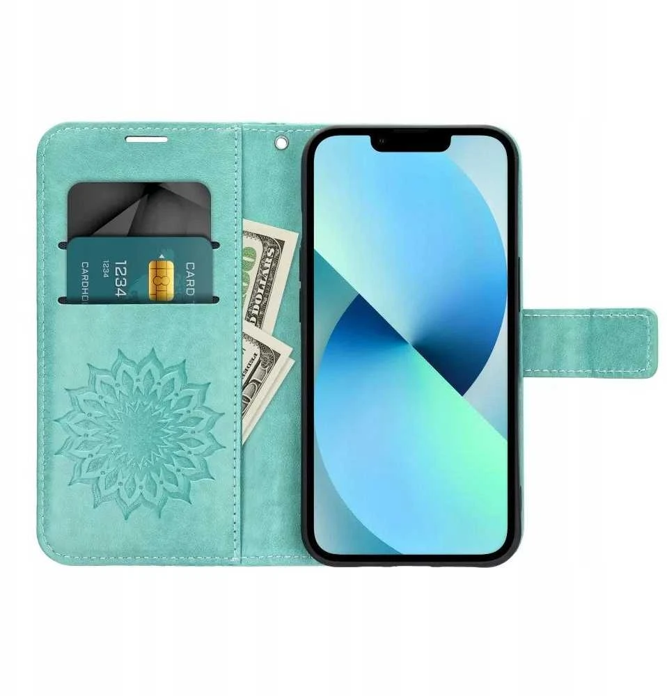 Forcell Oem MEZZO Book dėklas skirtas Samsung Galaxy A06 mandala žalios spalvos