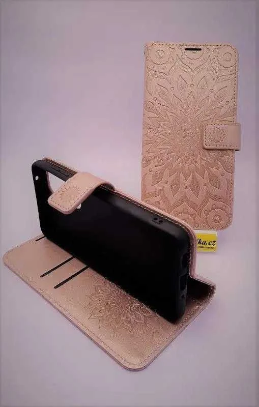Forcell Oem MEZZO Book dėklas skirtas Samsung Galaxy A33 5G mandala rožinio aukso spalvos