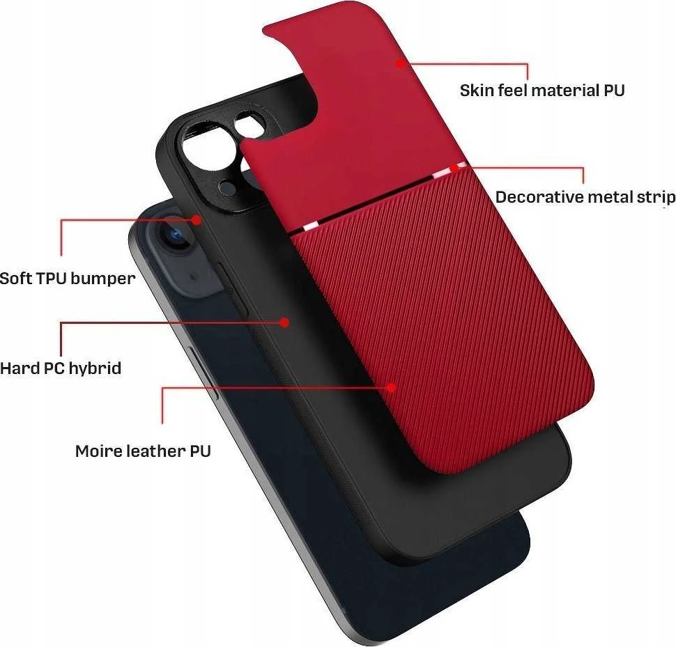 Forcell Oem NOBLE dėklas skirtas Samsung Galaxy A52 5G / A52 LTE ( 4G ) / A52s 5G red
