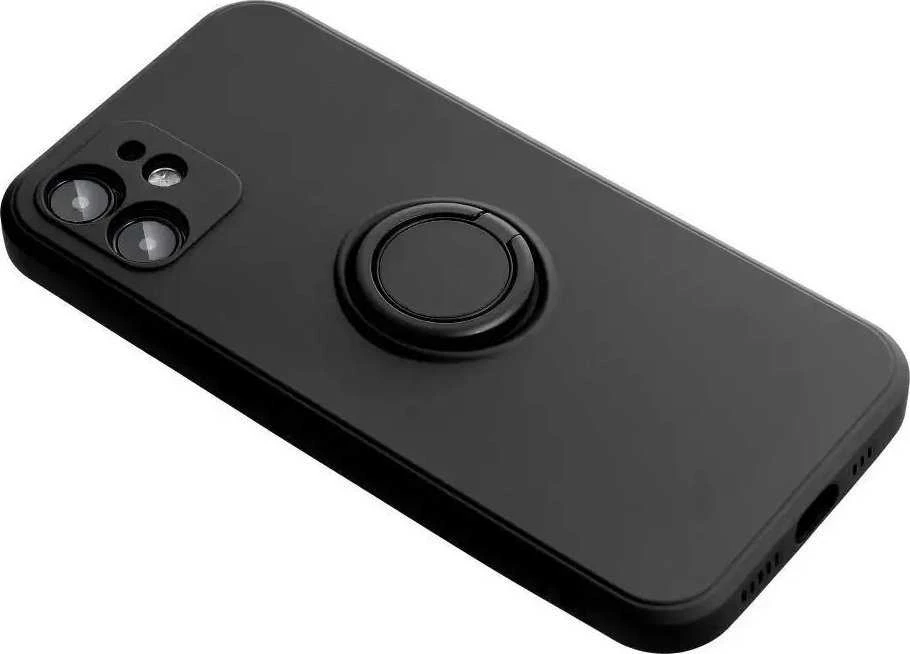 Dėklas Forcell Oem Case for iPhone 12 PRO MAX Silicone Ring juodas