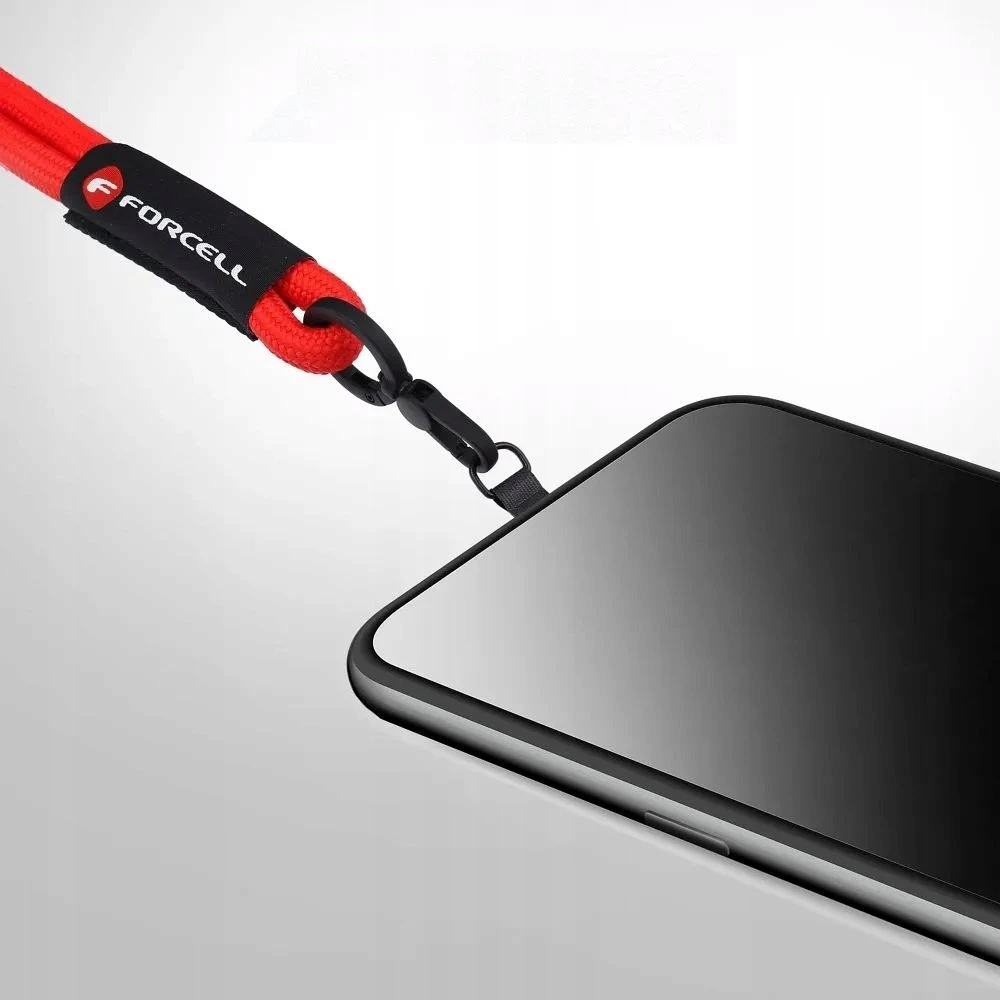 FORCELL F-DESIGN R10X40 riešo telefono virvelė su reguliuojamu ilgiu (maks. 20 cm kilpoje) raudona