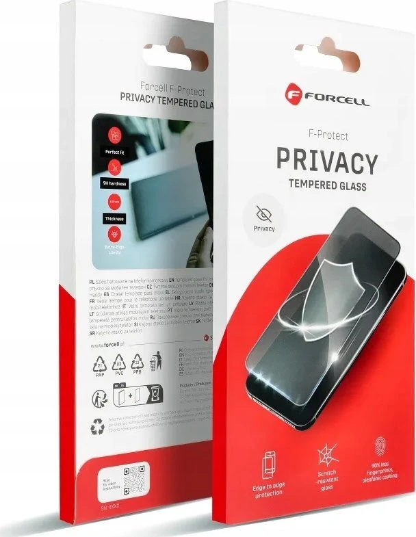 Grūdintas stiklas iPhone 15 PRO MAX Forcell Privacy Glass juodas