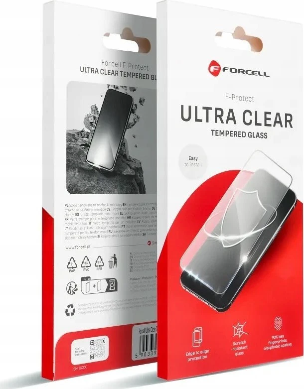 Grūdintas stiklas iPhone 12 PRO MAX Forcell Ultra Clear Glass juodas