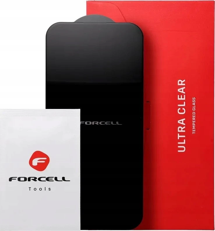 Grūdintas stiklas iPhone 12 PRO MAX Forcell Ultra Clear Glass juodas