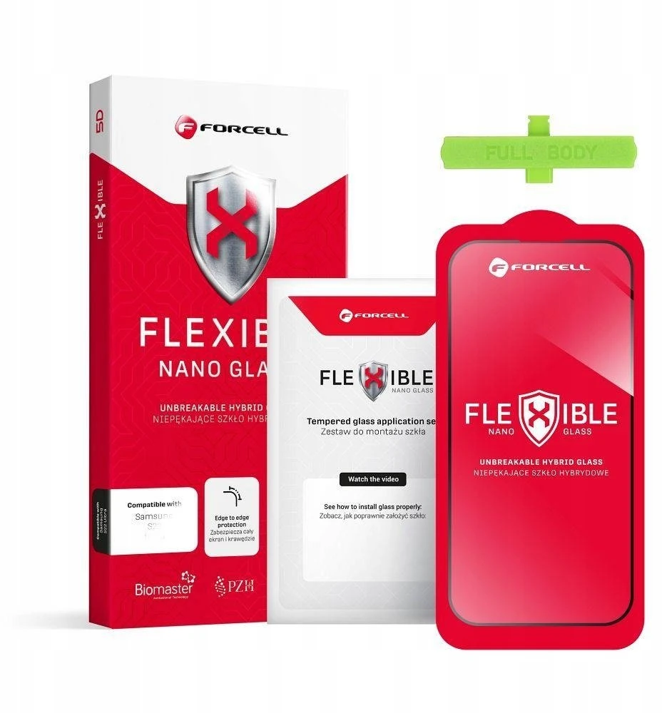 5D hibridinis stiklas, skirtas „Samsung S26 ULTRA Forcell Flexible“ (karšto lenkimo – veikiantis skaitytuvas), juodas