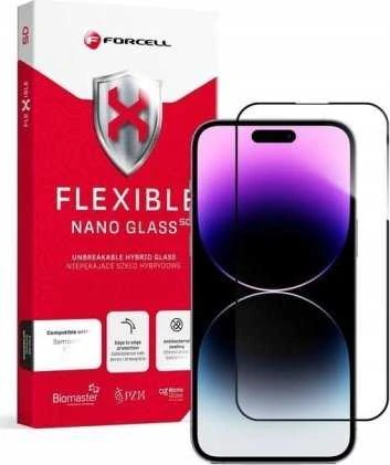 Hibridinis „iPhone 14 PRO MAX Forcell Flexible 5D“ stiklas, juodas