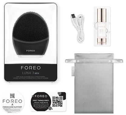 Foreo Luna 3 Men juoda - elektrinis veido šepetys (LUNA3BLACK)