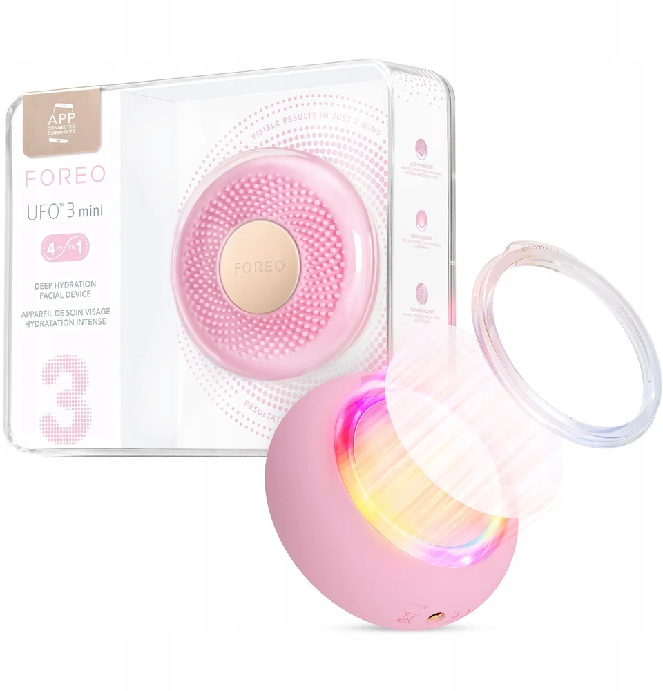 Veido drėkinimo ir senėjimo stabdymo prietaisas „Foreo UFO 3 mini Pearl Rožinė“