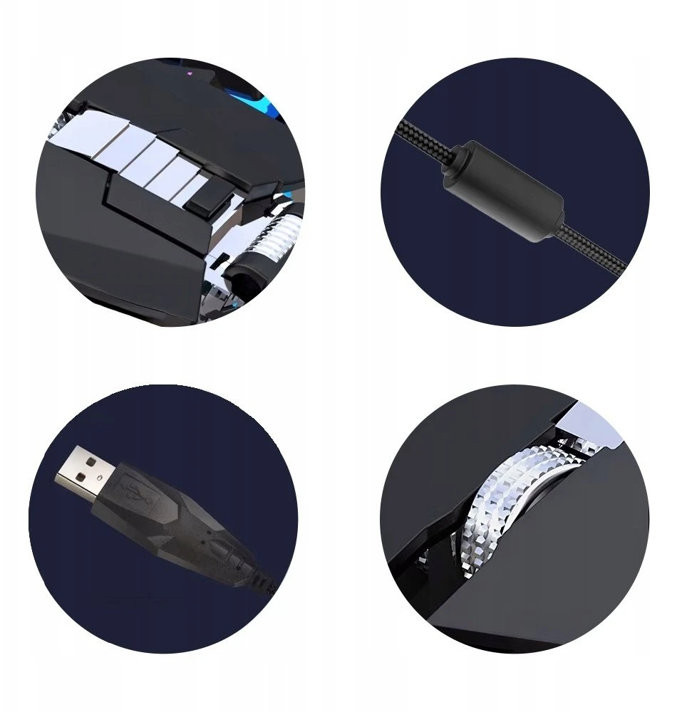 Pelė Forev Forev kompiuterinė žaidimų pelė su laidu pilka FV-507 (37348)