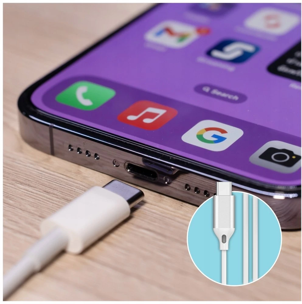 Telforceone Forever su laidu ausinės EP-02 USB-C baltas