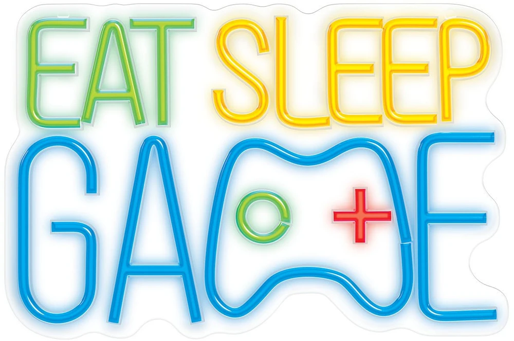 „Forever Light Neon PLEXI“ LED šviestuvas „Eat Sleep Game“ daugiaspalvis FPNE33