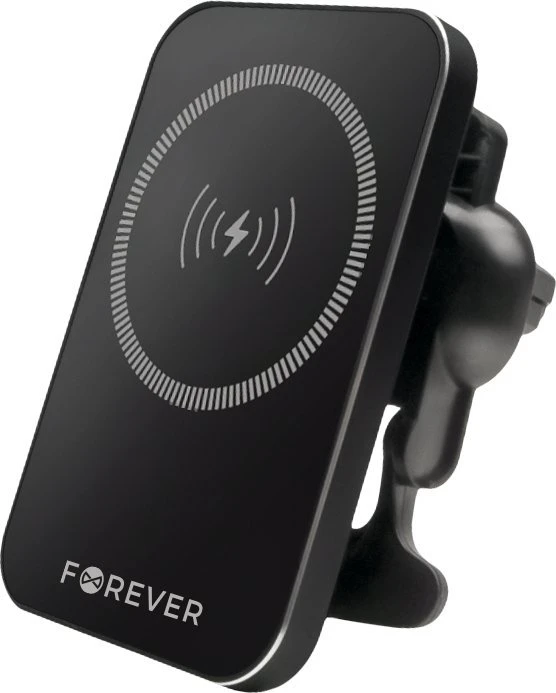 „Forever“ automobilinis laikiklis į ventiliacijos groteles MACH-100 magnetinis su belaidžiu įkrovimu, juodas, 15W