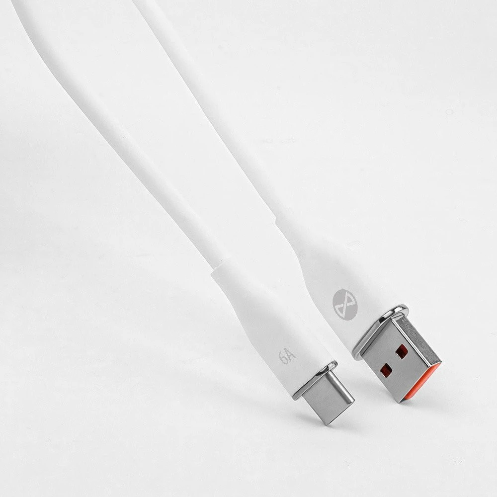 Forever USB – USB-C laidas 1,0 m 6A baltas