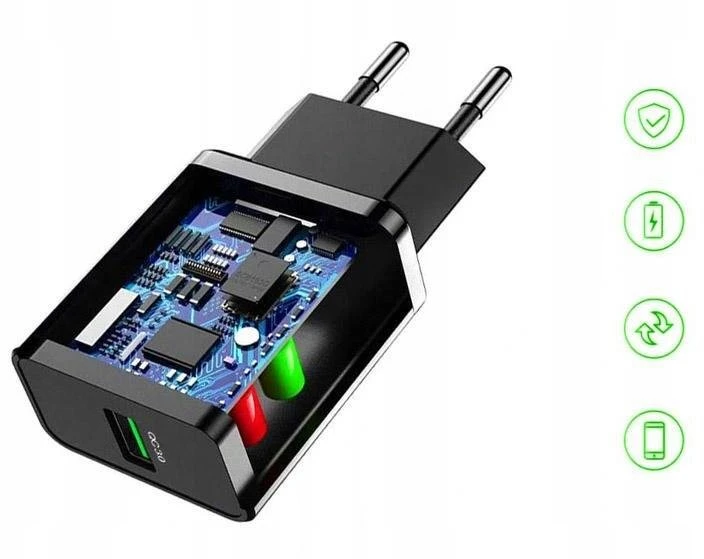 Forever TC-01-20AC PD QC įkroviklis 1x USB-C 1x USB 20W baltas + USB-C – USB-C laidas 20W