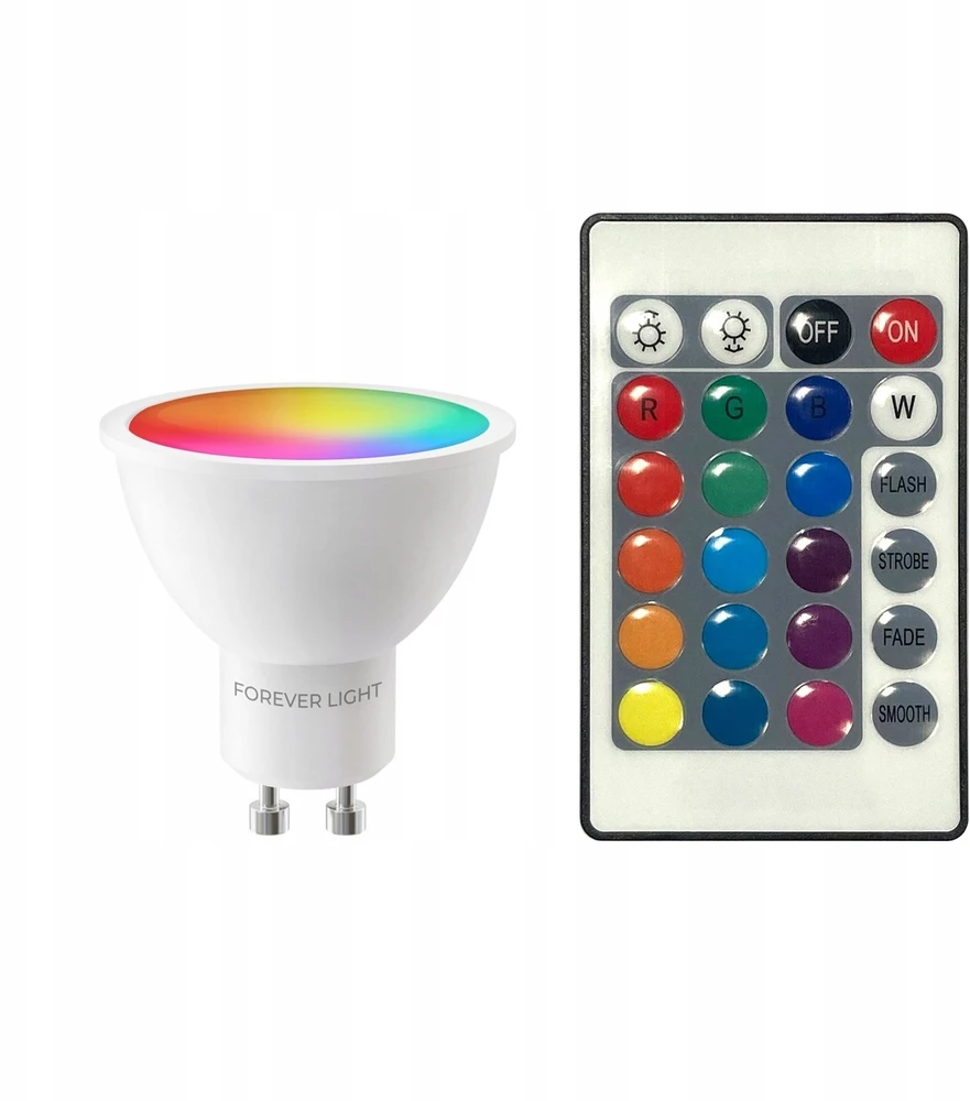 Telforceone Forever Light LED lemputė RGB GU10 4.8W 440lm 4000K F klasė