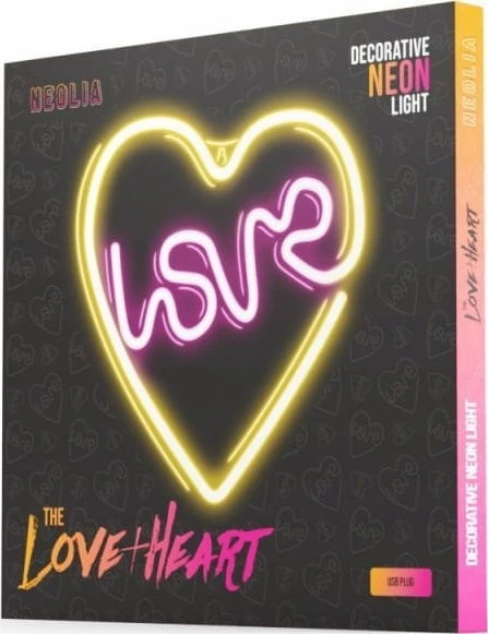 TelForceone Neoninis LED šviestuvas LOVE HEART violetinis baltas NNE02 Neolia