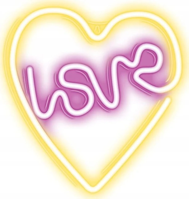 TelForceone Neoninis LED šviestuvas LOVE HEART violetinis baltas NNE02 Neolia