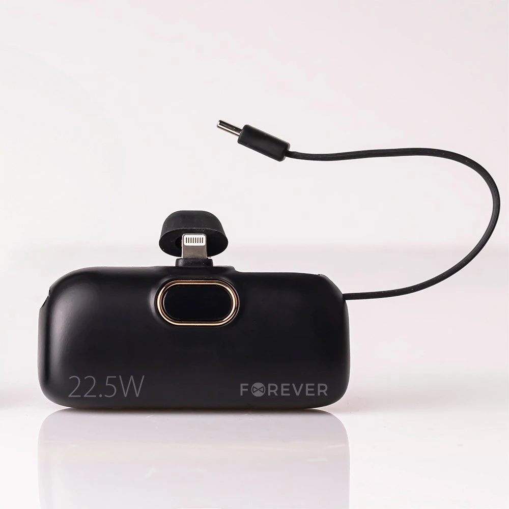Telforceone Forever mini power bank MTB-100 22.5W 5000 mAh Lightning juodos spalvos