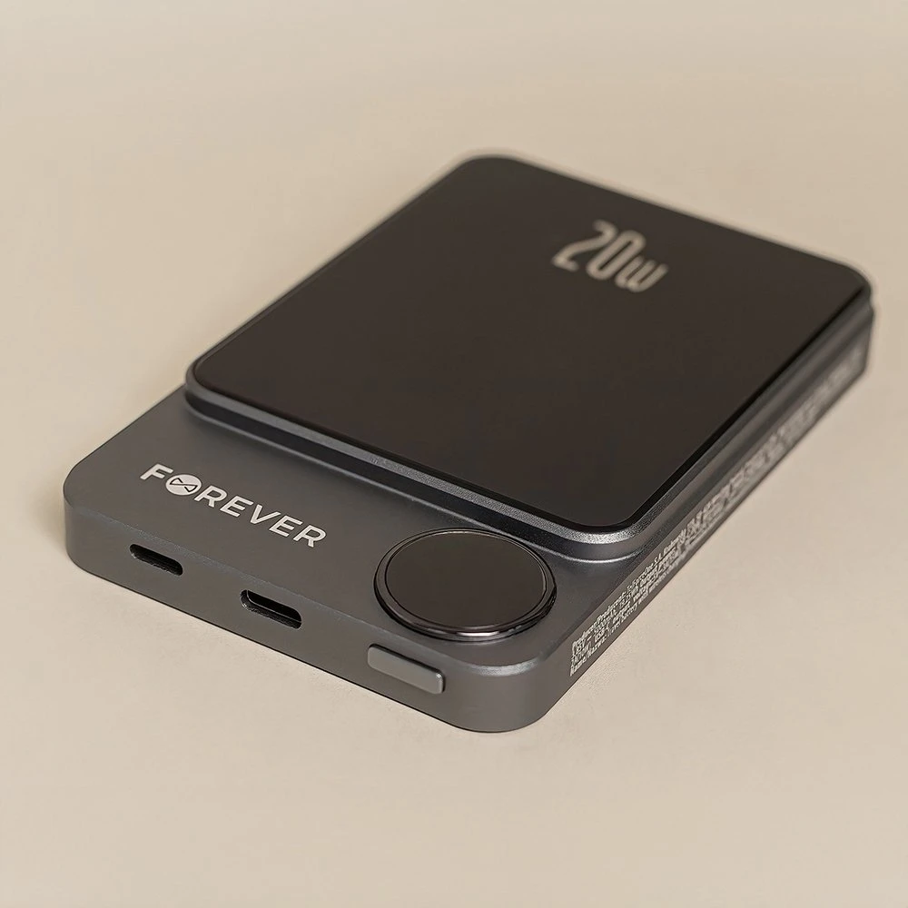 Forever belaidė išorinė baterija MATB-200 20W PD 5000 mAh magnetinė juoda
