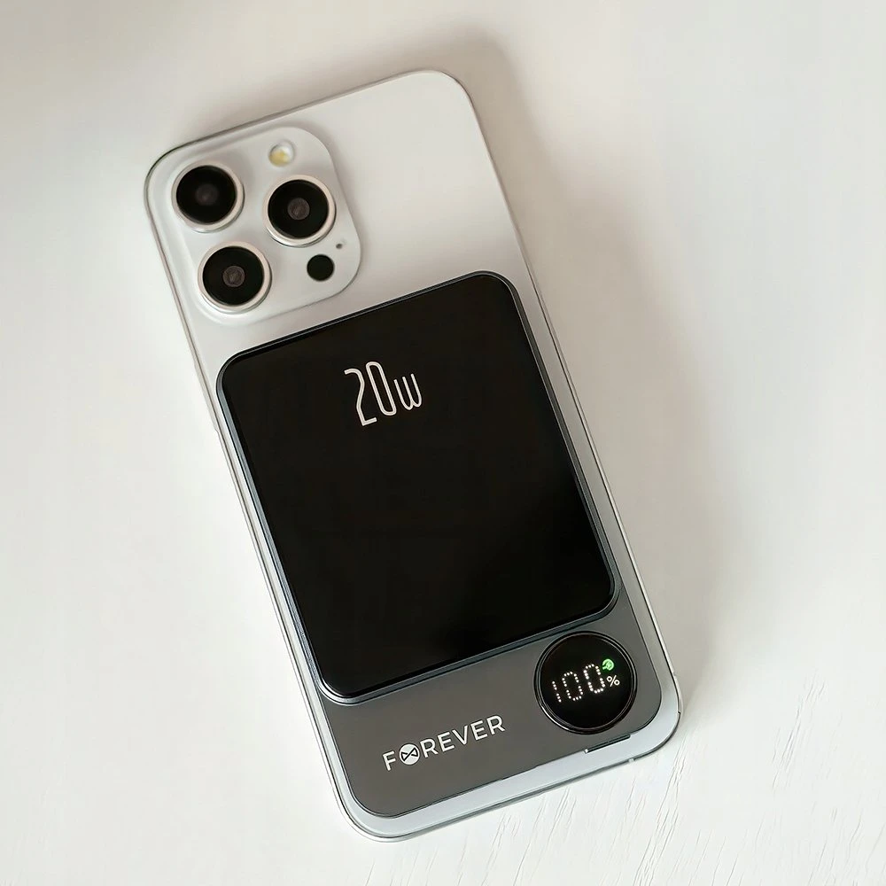 Forever belaidė išorinė baterija MATB-200 20W PD 5000 mAh magnetinė juoda