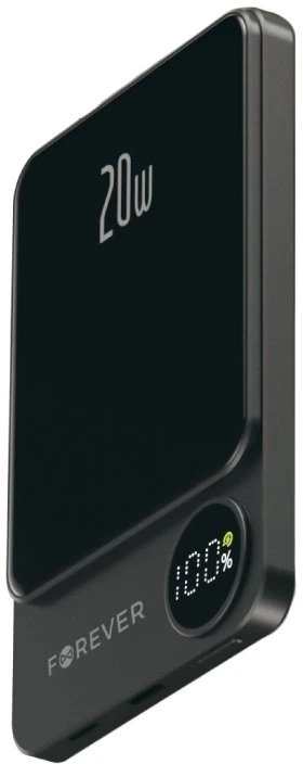 Forever belaidė išorinė baterija MATB-200 20W PD 5000 mAh magnetinė juoda