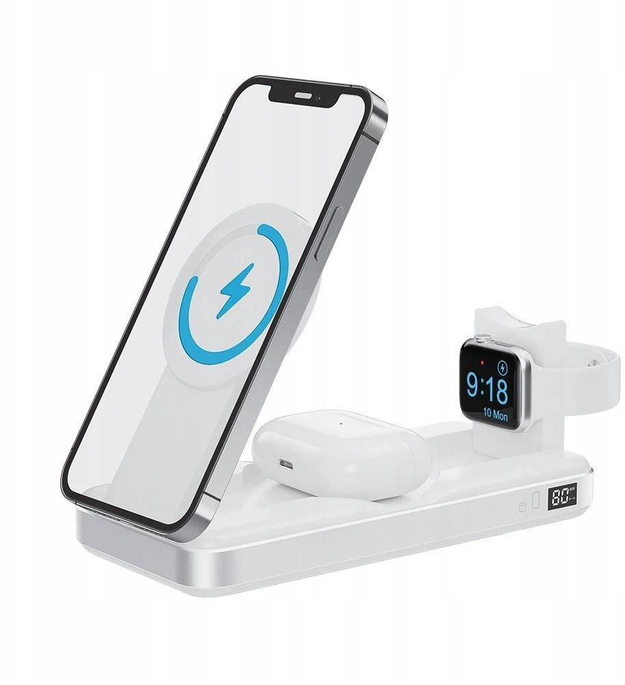Forever belaidė išorinė baterija MATB-300 10000 mAh magnetinė 3in1 balta