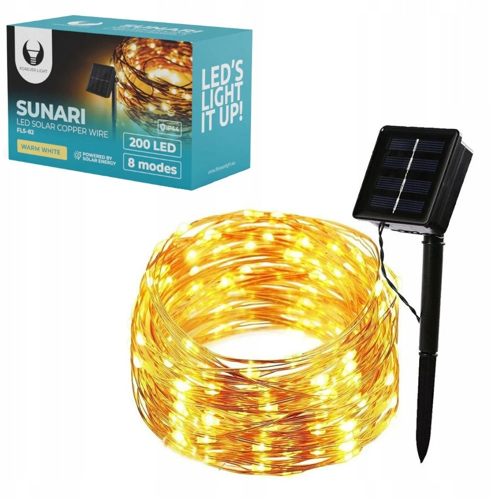 TelForceone SUNARI saulės lempa LED FLS-82 varinė viela 22m 600mAh Ni-MH Forever Light